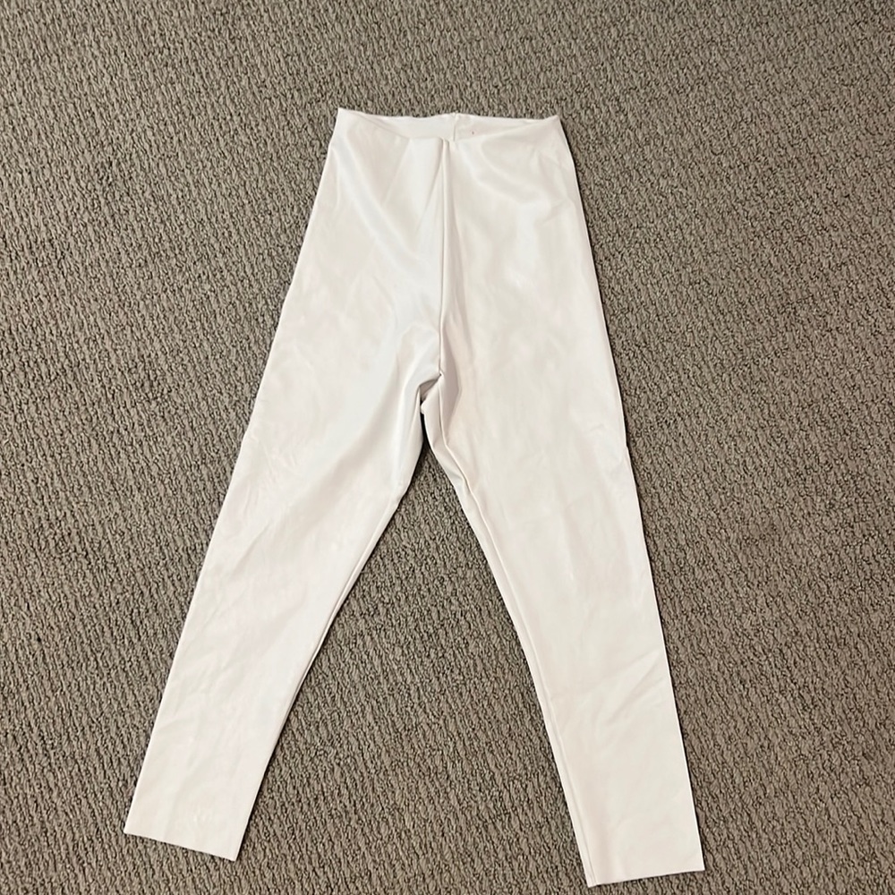 3/4 commando white faux leather legging